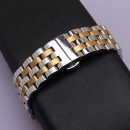 Silver and gold Colour Watchbands Strap Bracelet Watch accessories belt replacement curved end straighe end new men 16mm 18mm 20mm 22mm 24mm