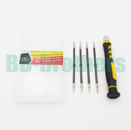 5 in 1 NO. 8801A Combination Screwdriver Set Key High CR-V Magnetic Screwdrivers Kit T2 T4 T5 T6 PH00 PH000 0.8 1.2 Pentalobe 100set/lot