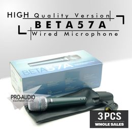 Free Shipping Wholesale 3pcs/lots BETA57 Professional BETA57A Super Cardioid Handheld Dynamic Wired Microphone Beta 57A 57 A Mic