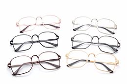 Fashion Square Metal Frame Plain Glasses Men Women Eyeglasses Optical Frame Vintage Clear lens Glasses Oculos de grau