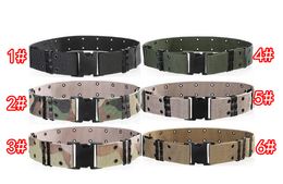 MOQ=1PCS SUMMER Mens/women waistband nylon Mountaineering outdoor sports knit belt Students tactical belt camouflage 6colors free shipping