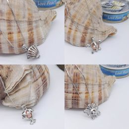 Hot sale Love Pearl Cages Pendants Necklace Opening Lockets Shells Turtles dolphin butterfly Charms Necklaces For women Fashion Jewellery