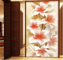 Luxury European Modern Flowers embossed off the aisle mural 3d wallpaper 3d wall papers for tv backdrop