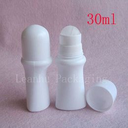 30ml white Plastic Roll On Bottle, 30cc deodorant roll on container 1oz essential oil Roll On Bottle for perfume personal care