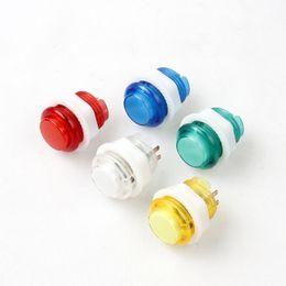 10pcs New DC +5V LED 24mm screw Transparency Illuminated Push Button Built-in Microswitch for Arcade Accessories/Machine parts