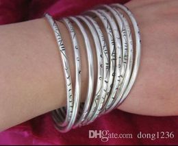 National style Guizhou Miao style Jewellery handmade Miao silver bracelet single lap carved bracelet a price