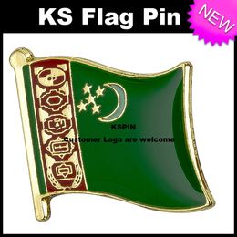 Turkmenistan Flag Badge Flag Pin 10pcs a lot Free shipping KS-0180