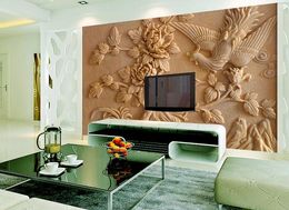 Embossed flowers rich background wall mural 3d wallpaper 3d wall papers for tv backdrop