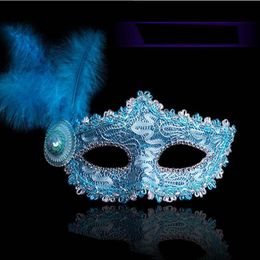 2017 new Halloween Masks Mints Women Half Face Feathers Sexy Venetian Princess Kids Mask Wholesale free shipping