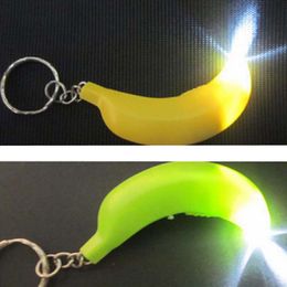 2017 new Mini Key Chain Simulation Food Hanging Keyring Beautifully Banana Light Key Buckle Creative Gifts