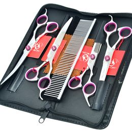 7.0Inch Meisha Dog Supplies JP440C Professional Pet Dog Grooming Scissors Set Cutting Curved Thinning Shears for Dogs/Cats . HB0054