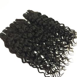7A 100 Human Hair Brazilian Virgin Hair Weaves 1B Black 3 4pcs/lot Remy Bundles Deep Water Wavy Hair Weft For Black Women