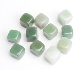 1/2 lb Bulk Natural Tumbled Green Aventurine Carved Cube Crystal Reiki Healing Semi-precious Stones with a Free Pouch
