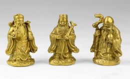 Chine collectibles décoration cuivre fu lu shou trois statues