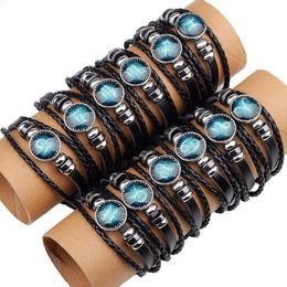 -Hohe Qualität zwölf Konstellation Armband Handgemachter Perlen Retro DIY Armband FB028 Mischungsauftrag 20 Stück viel Perlen, Strangs