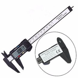 150mm 6inch LCD Digital Electronic Carbon Fibre Vernier Calliper Gauge Micrometre free shipping