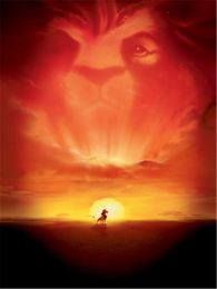 Lion King Cartoon Backdrop Vinyl Cloth Beautiful Sunset Digital Kid Studio Background Children Photography Backgrounds 5x7ft