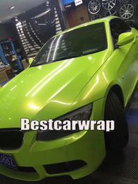 fluorescent lime Gloss shift to gold metallic Vinyl Wrap For Car Wrap Film Magic glossy 1080 Union Covering foil Size:1.52*20m( 5x67ft)