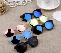 NEW Candy color scrub Korean children's sunglasses bright reflective lens anti-UV sunglasses baby sunglasses D023