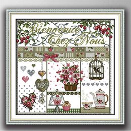 Home life roses flowers decor paintings , Handmade Cross Stitch Embroidery Needlework sets counted print on canvas DMC 14CT /11CT