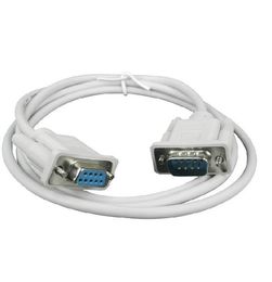 White RS232 Null Modem Cable Female to Female DB9 5ft 1.5m Cross connector NJ