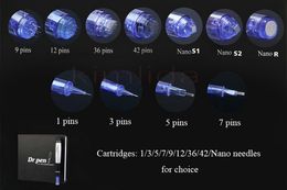 50pcs Needle cartridge 1/3/5/7/9/12/36/42/ nano needle Bayonet Coupling for Dr.pen derma pen microneedle pen rechargeable dermapen needle Best quality