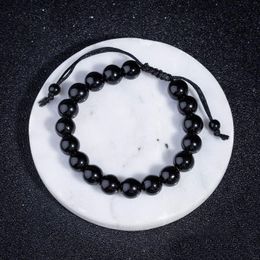 -Neue Obsidian Perlen Armbänder für Männer Hämatit Seil Woven Infinity Bettelarmband für Frauen Gewicht verlieren Schmuck Persönliche Accessoires Manschette