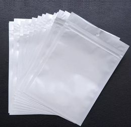 Best Quality Clear + white pearl Plastic Poly OPP packing zipper Zip lock Retail Packages Jewellery food PVC plastic bag many size available