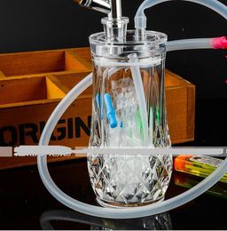 Colorful pineapple acrylic hookah, send pot accessories, glass bongs, glass water pipe, smoking, color style random delivery