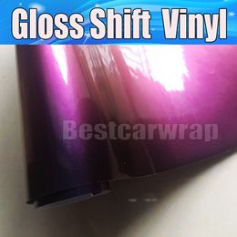 Purple & wine Gloss Shift Rainbow flip Car Wrap Vinyl With Air bubble Free Vehicle Covering Flip Flop Foil Size:1.52*20M/Roll 5x67ft