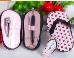 100 sets/lot 4 in 1 Slippers Shaped Nail Clipper Kit Nail Care Set Pedicure Tools