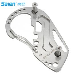 Stainless Outdoor Multi-Function Key Ring Survival Life-Saving Portable EDC tools for camping climbing buckle