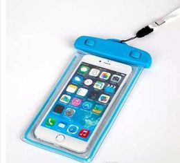 Universal Glow in dark Waterproof Case For iPhone 7 6 5 For Samsung Galaxy J5 S5 Case Cover Swim Waterproof Phone Pouch Fluorescent