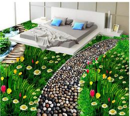 Photo cusotom any size flowers and grassland natural floor waterproof wallpaper for bathroom wall