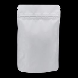 300pcs/Lot Matte White Pure Aluminum Foil Stand Up Pouch Bag Reclosable Dried Fruit Snack Nuts Storage Packaging Zipper Pouches 9 Size