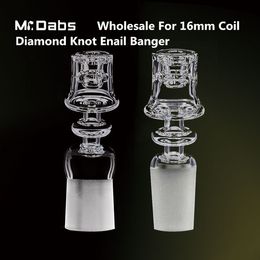 coil nailer nails UK - WHOLESALE 15.5mm Bowl Electric Diamond Knot Quartz Nail Double Stack Frosted Joint for 16mm Heating Coil oil rigs at mr dabs
