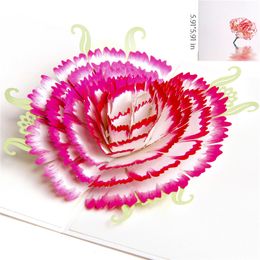 Carnation greeting cards Mother's Day gift card Mom birthday congratulation cards 3D pop up cards greeting card Thanksgiving gift card