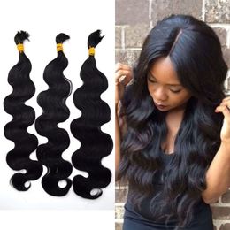 3 Bundles Human Hair Bulk High Quality Indian Body Wave Hair Bulk for Braiding No Tangle FDSHINE