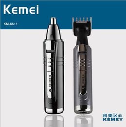 Kemei 6511 Electric Professional 2 In 1 Nose Hairs Trimmer Blade Beard Shaver Razor Men Face Clean Groomer Cutter Care Trimer km-6511