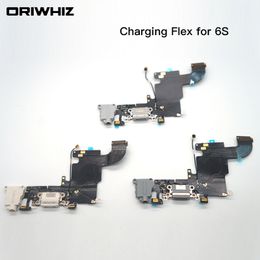 For iPhone 6s 6s Plus USB Dock Charger Charging Headphone Audio Port Flex Cable Replacement Part White Black Colour Can Mix Order