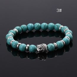 2016 Black Lava Stone Bead Buddha Bracelets For Women and Men Jewelry Natural Stone Bracelets & Bangles pulseras 11Color Mix b033