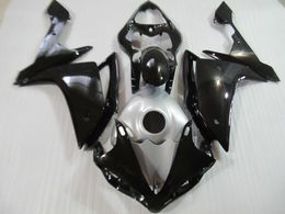 Injection Moulding hot sale fairing kit for Yamaha YZF R1 07 08 silver black fairings set YZFR1 2007 2008 OT08