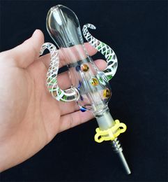 2021 Version 5.0 NC Set Octopus Design 14mm NC Kit with titanium nail mini Glass Water Pipes Bong