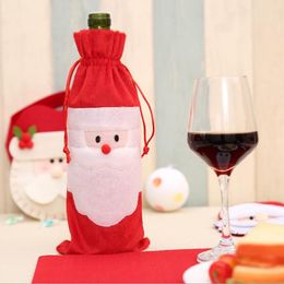 13" Wine Bottle Bag Red Wine Bottle Cover Bags Xmas Santa Claus Wine Bottle Cover Bag Christmas Decorations