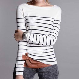 Wholesale-LOWEST PRICE Hot Sales Women's Knitted Cashmere Sweater Stripe Woman Winter Clothes Pullover High Quality Free Shipping