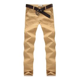 Wholesale-2016 New Casual Chino Khaki Men Pants Casual Fashion Clothing New Design High Quality Cotton Trousers for men