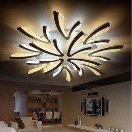 Modern Minimalist Led Ceiling Lights V Shape Acrylic Chandelier Lighting for Living Room Bedroom Dimmable with Remote Control