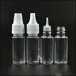 HOt in Europe TDP Bottles 10ml , New design 10ml PET Clear Bottles Dropper Plastic Eliquid Containers with ChildProof Tamper Lids Thin Tip