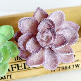 Wholesale- Simulation Lotus Lithops Artificial flowers ornaments Purple Artificial Succulents Plants garden decoration DIY Accessories E5