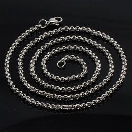 5pcs in bulk wholesale price silver tone Stainless Steel Thin round rolo LInk Chain Necklace women Jewellery 2.5mm/3mm /4mm choose lenght